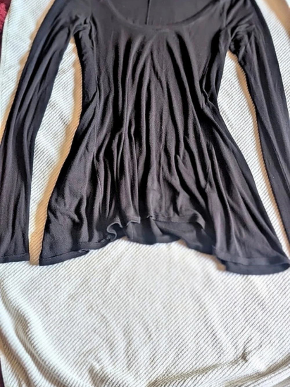 Free People Black Flowy Long Sleeve Tunic Top Med
